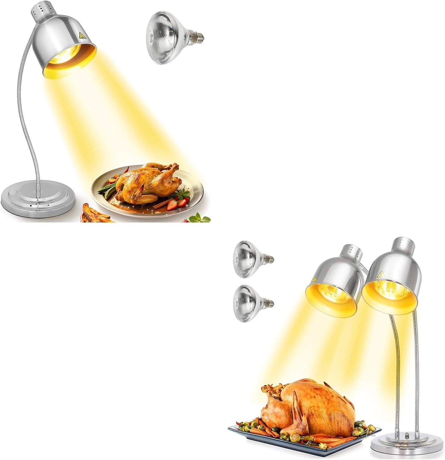 Lámpara calentadora doble cabeza 250W para catering