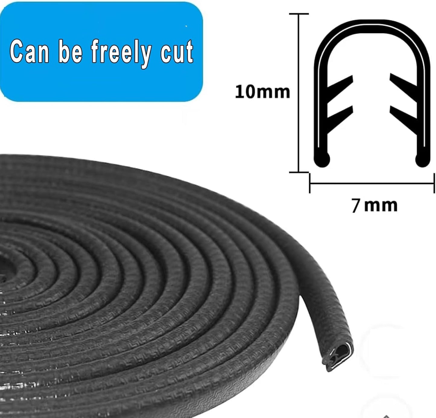 3 Protectores ala sombrero duro goma 40pulg tira puerta ventana