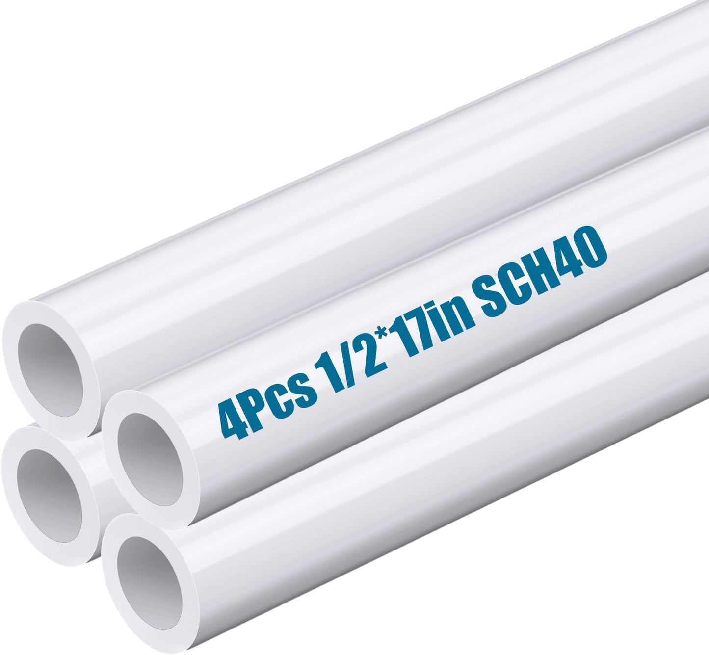 4 Tubos PVC Sch40 1/2pulg 16pulg Industriales