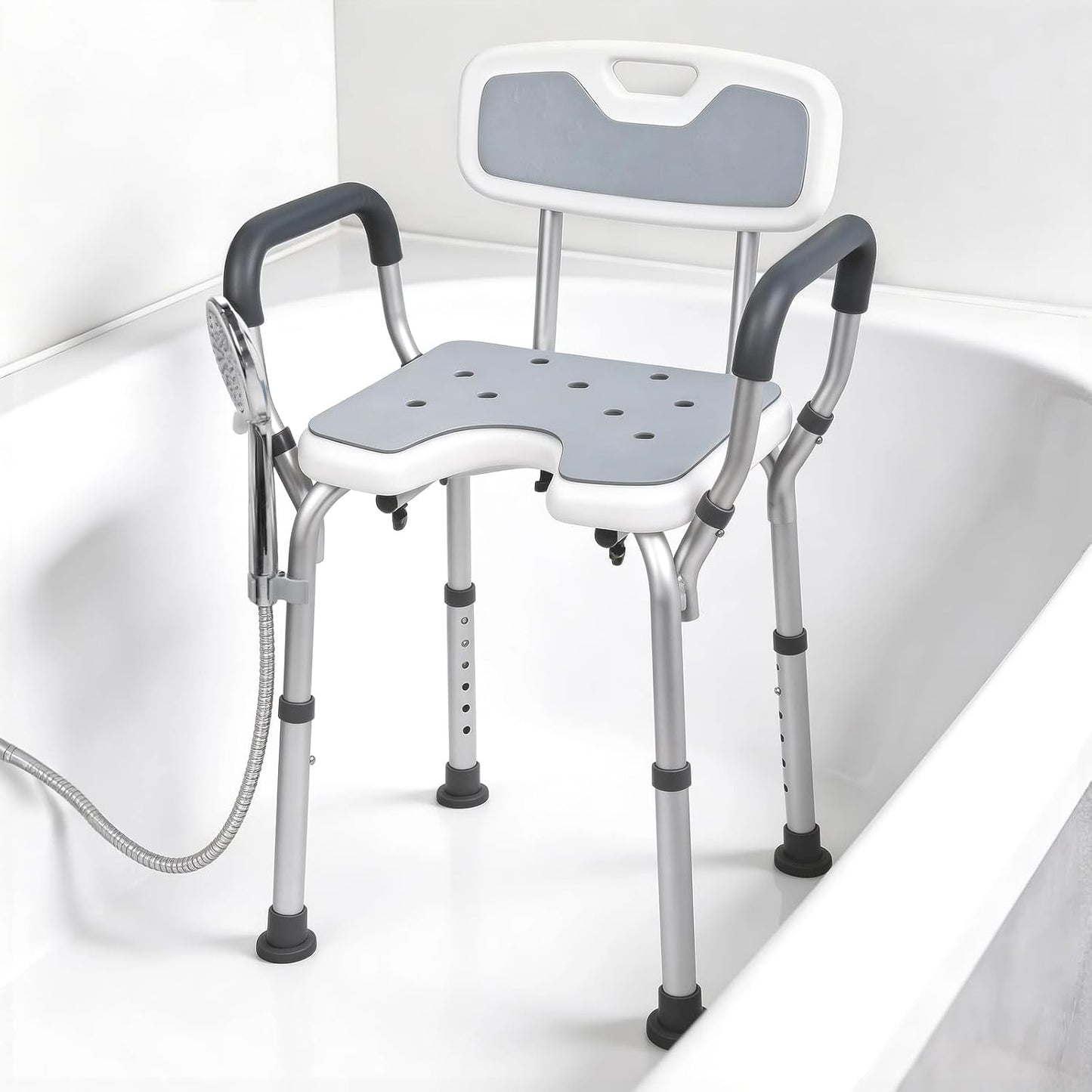 Silla ducha asiento baño 330lb 21pulg almohadillas EVA