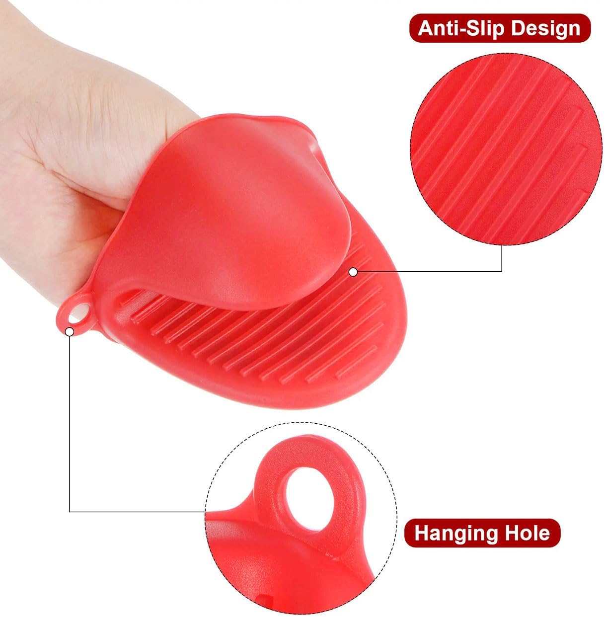 Manoplas silicona antiderrapante resistente calor para horno