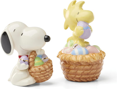 Juego de sal y pimienta Snoopy de Pascua en porcelana para cocina