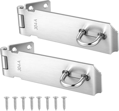 Cerradura seguridad acero inox 304 5pulg bisagra extragrosa 2uds
