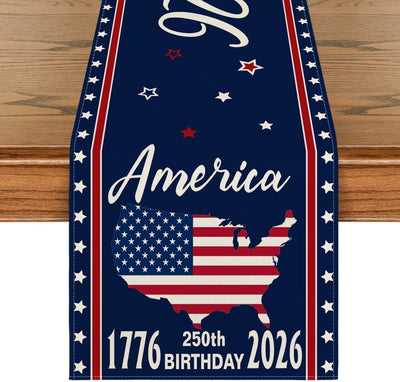 Camino mesa bandera EE.UU. 13x72pulg decoración patriótica