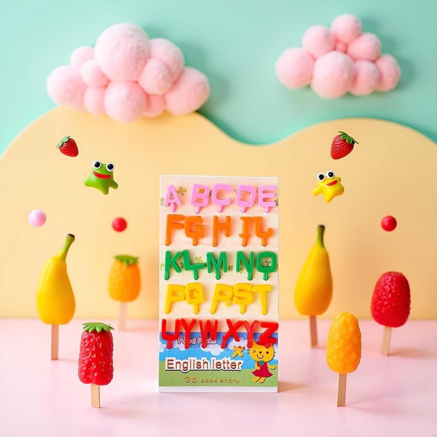 26 Palillos Decorativos para Frutas y Postres Bento