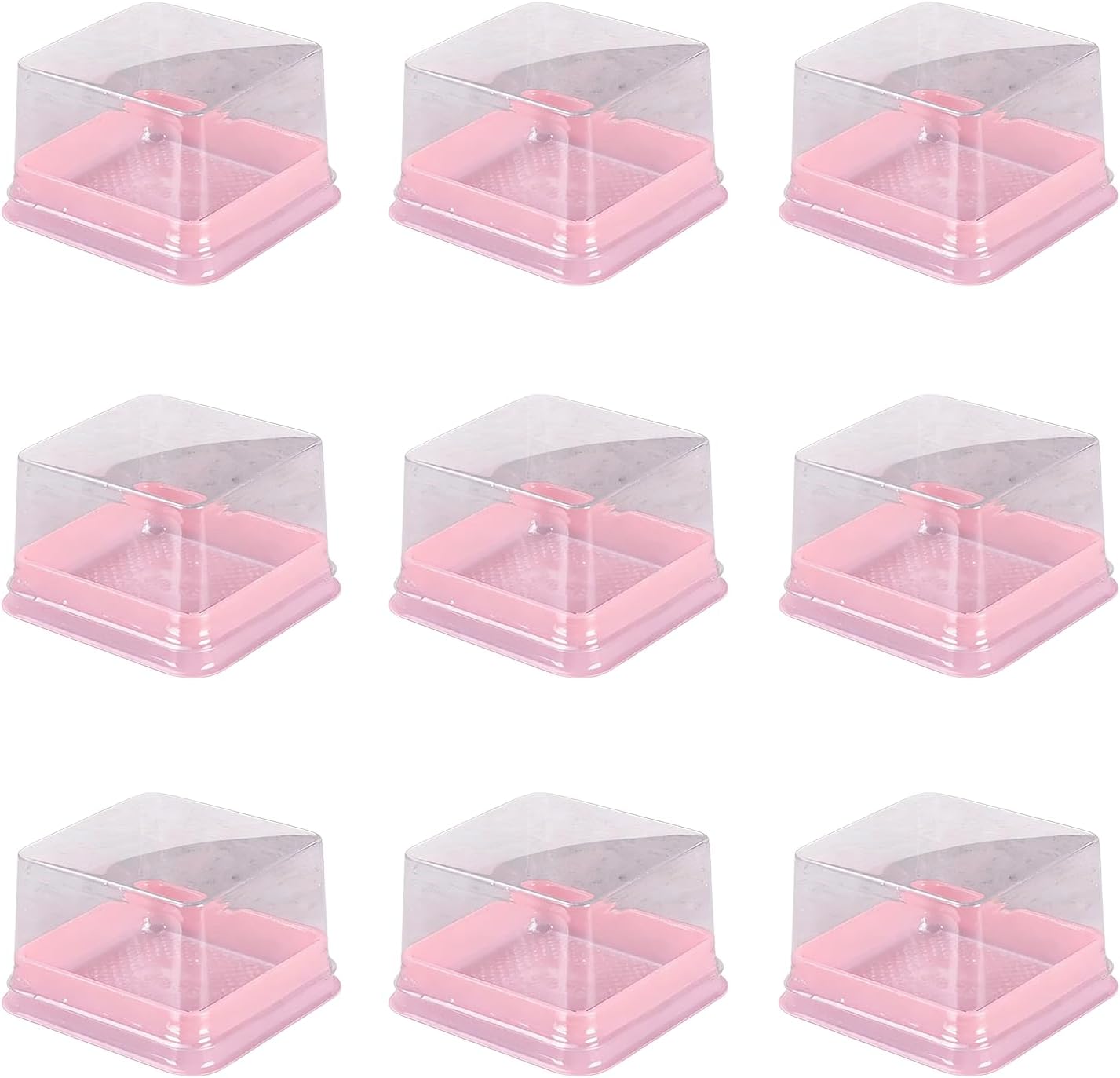 50 Cajas Plástico 2.28pulg Rosa para Cupcakes Magdalenas Boda