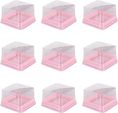 50 Cajas Plástico 2.28pulg Rosa para Cupcakes Magdalenas Boda