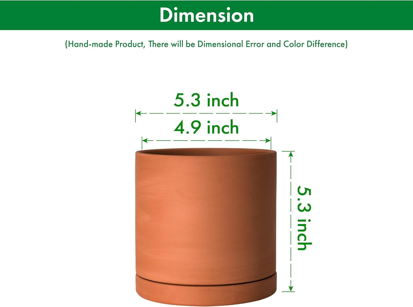 Maceta terracota 5pulg cilíndrica con platillo drenaje