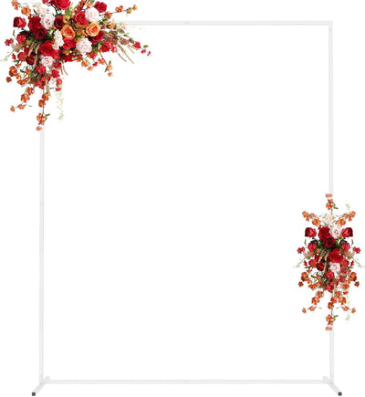 Soporte arco boda blanco 6.6x5.2ft metal cuadrado decoración