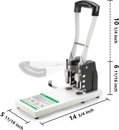Perforadora 2 agujeros 2.756pulg 200 hojas ergonómica blanca
