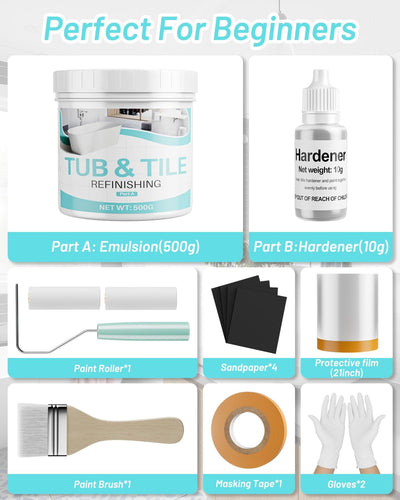 Kit reacabado bañera azulejos blanco 25-30ft²