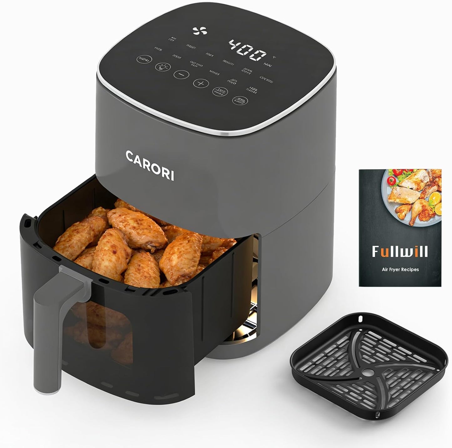 Freidor de aire 6qt con ventana 1700w gris