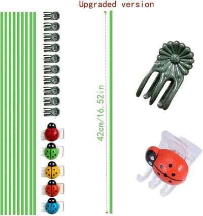 10 Estacas Metal Flexibles 16.5pulg con 15 Clips para Plantas