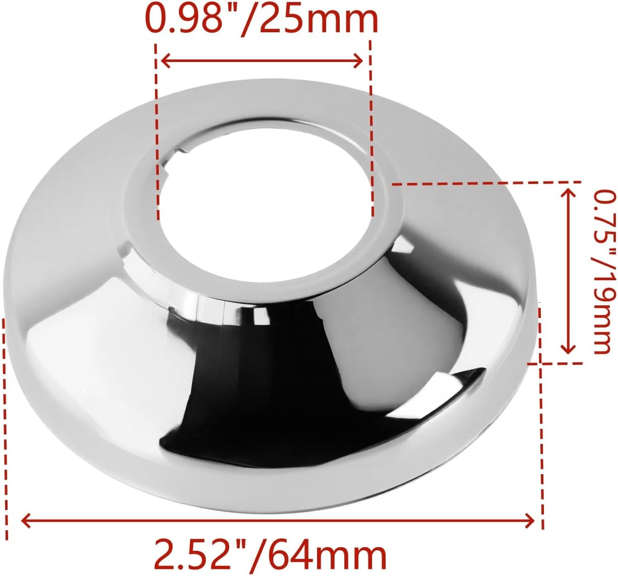 20 Pzas Placa Escutcheon Acero Inox para Baño 2.52pulg