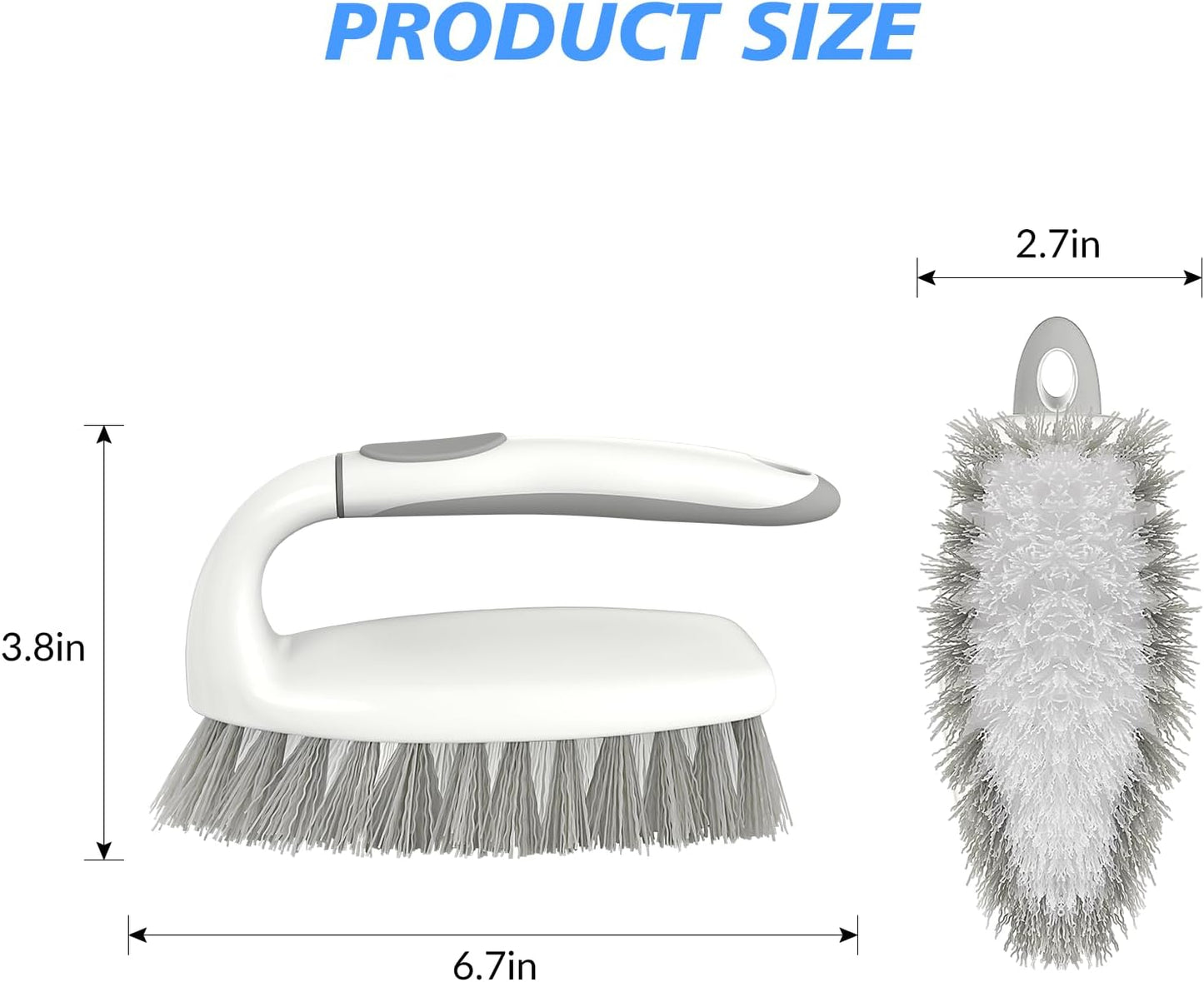 Cepillo antideslizante baño cocina 2 pzas gris blanco