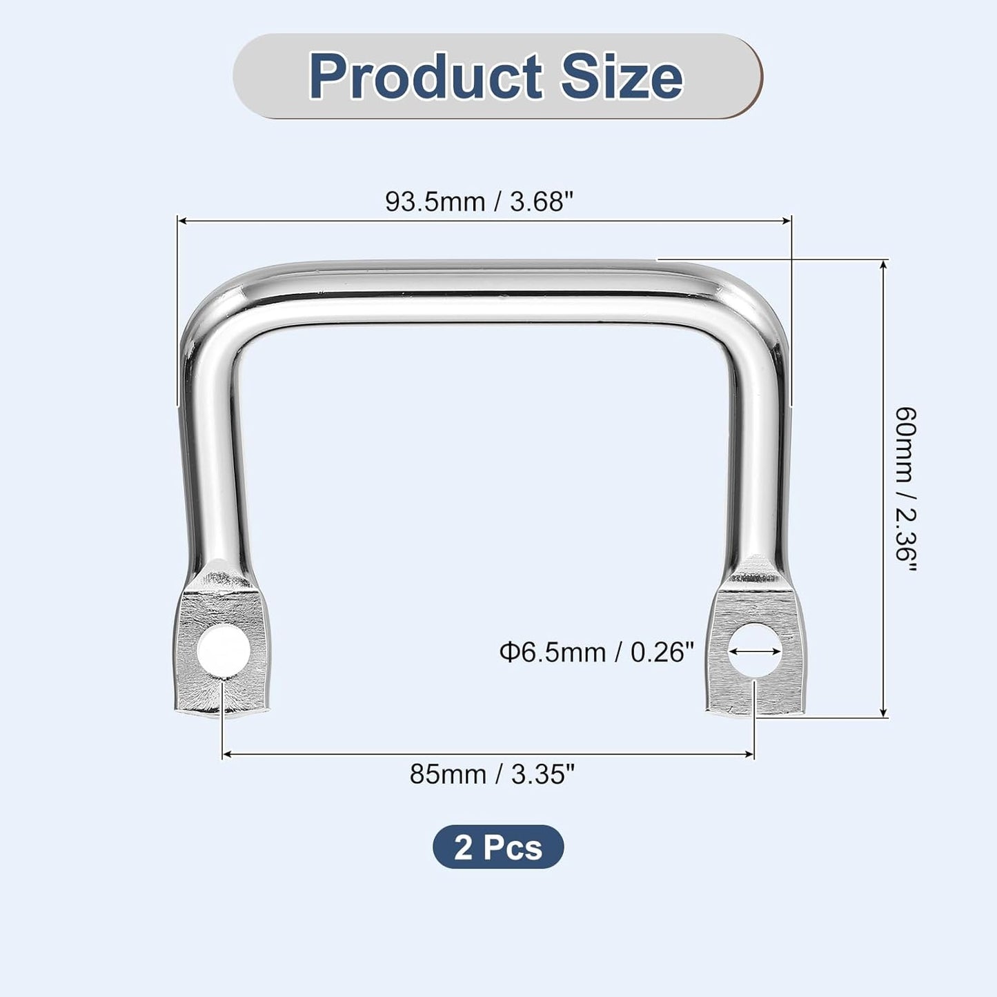 Manijas bandeja vajilla metal para gabinete plateado