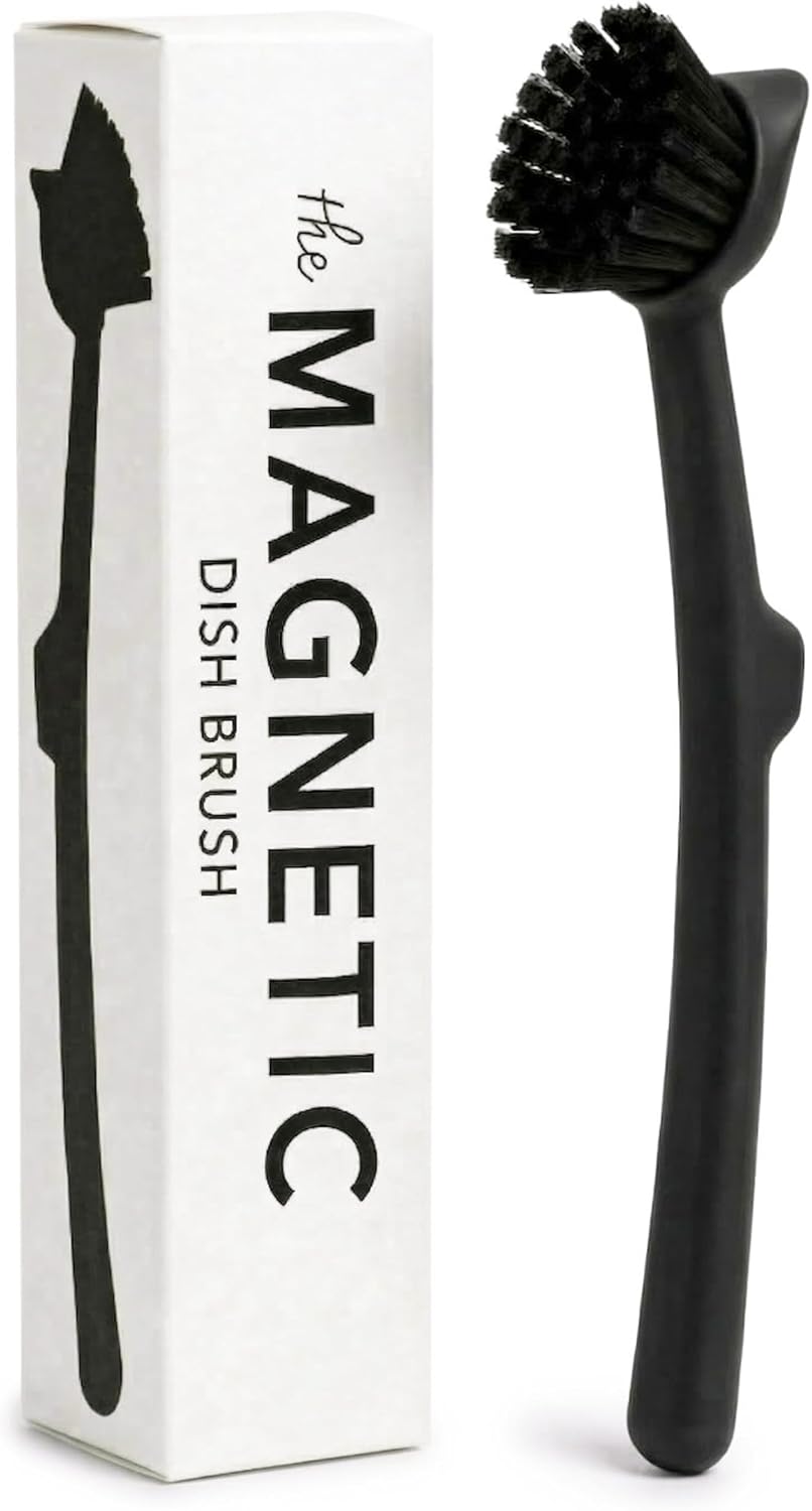 Cepillo magnético para platos con raspador negro ónix