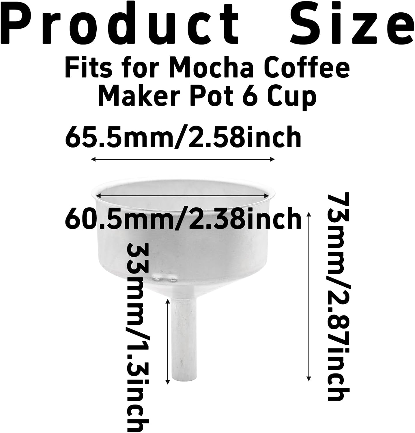 Embudo repuesto para cafetera Moka 6 tazas