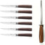 Set 6 Cuchillos Carne Acero Inox con Afilador Madera