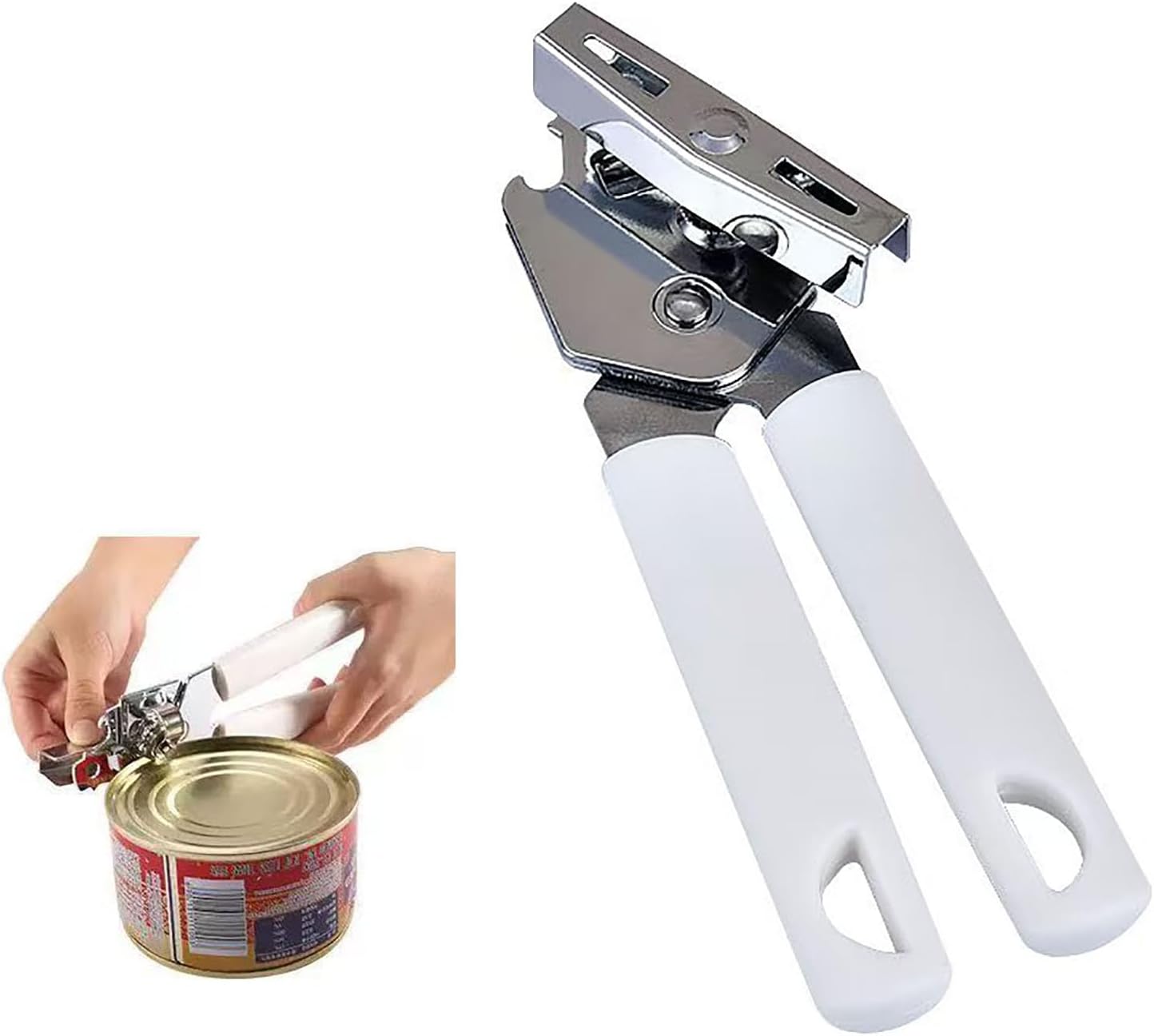 Abrelatas manual multifuncional con rueda de corte de acero inoxidable