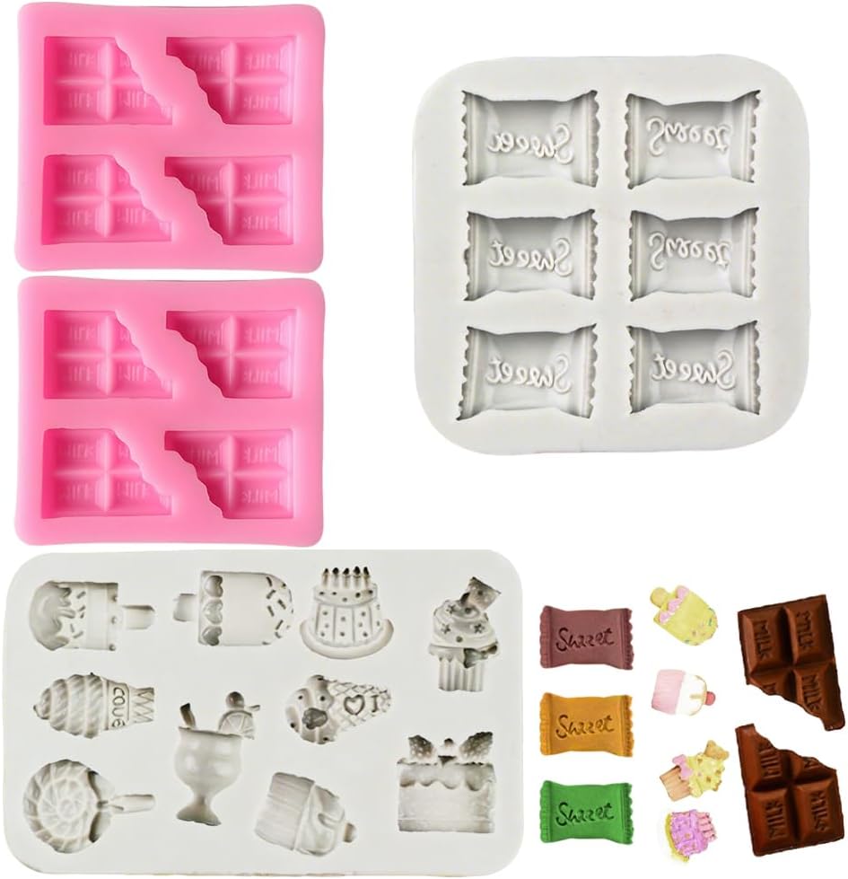 Moldes de silicona para chocolate y dulces, reutilizables y seguros para alimentos