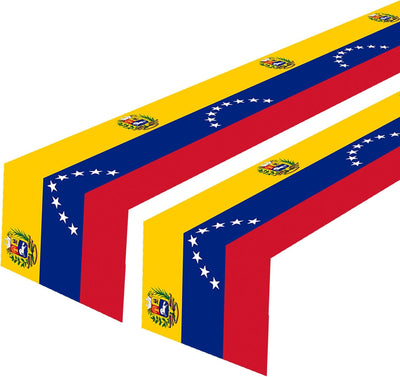 Camino de mesa con bandera Venezuela 2 unidades decoracion fiesta