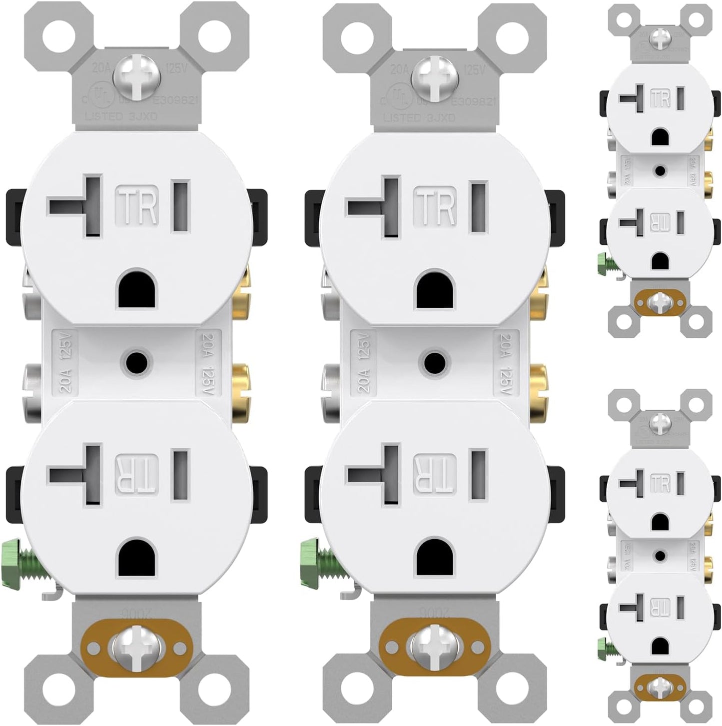 Pack 4 Tomacorrientes 20A Dúplex Resistente Pared