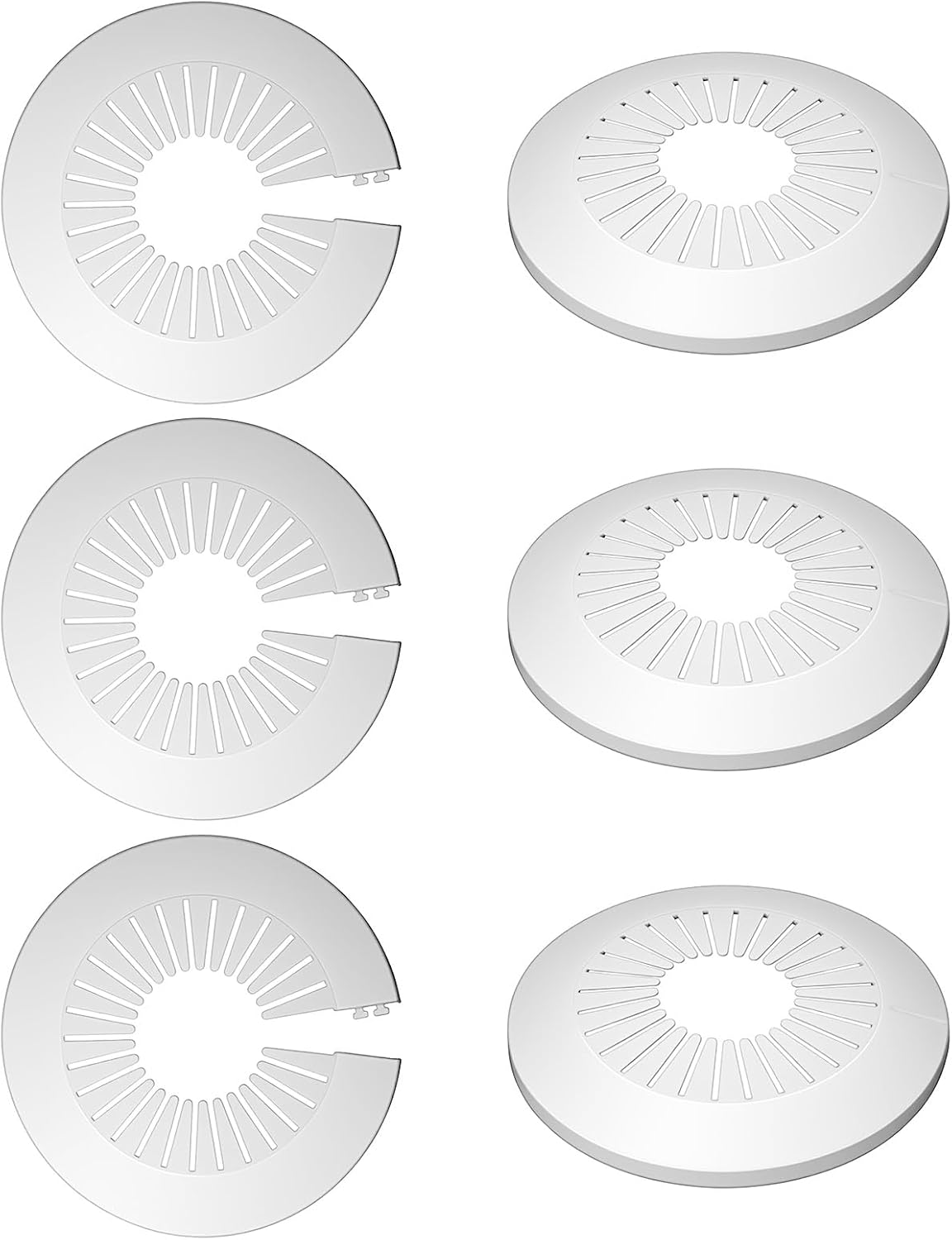 6 Placas Cubierta Fontanería Plástico 1.969-3.071pulg Blanco