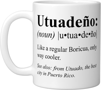 Taza cerámica Boricua Utuado Puerto Rico Gift blanco