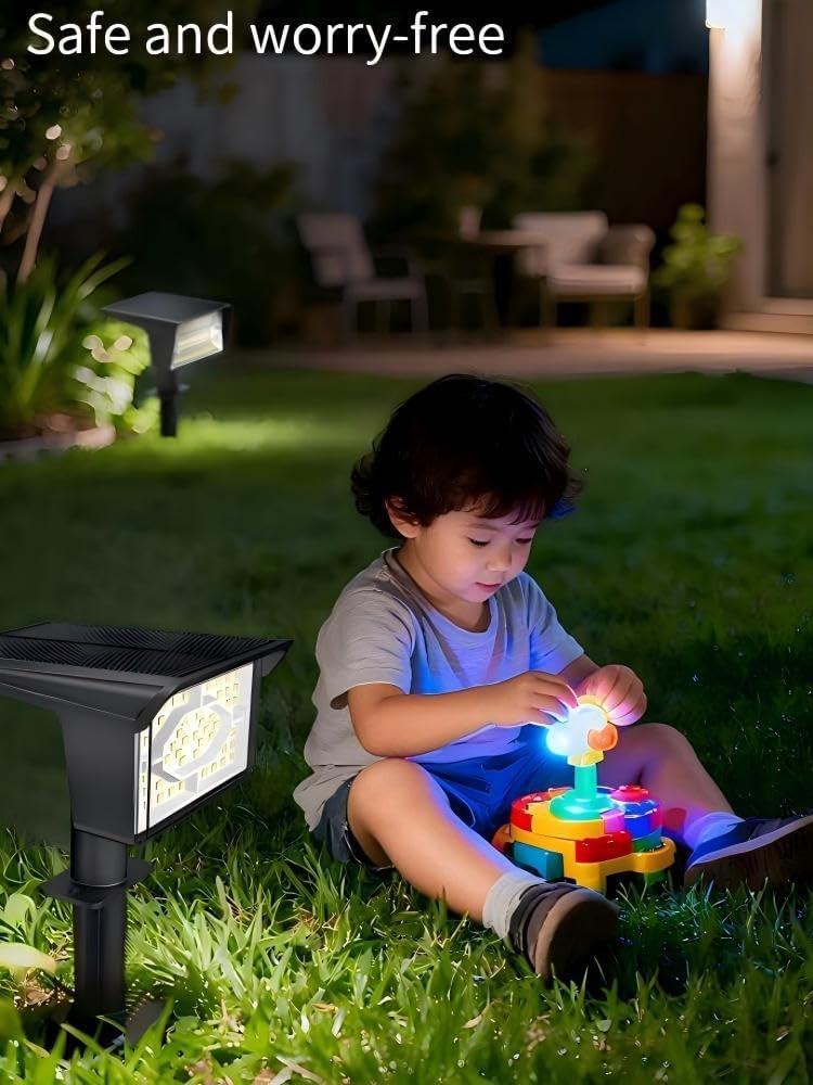 Focos solares impermeables para jardín y patio set 2