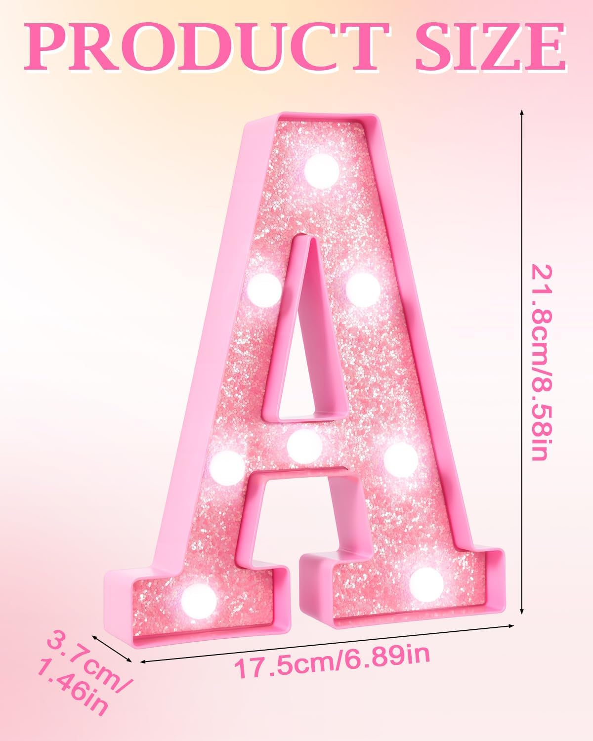 Letras LED marquesina rosa cálido para fiesta cumpleaños