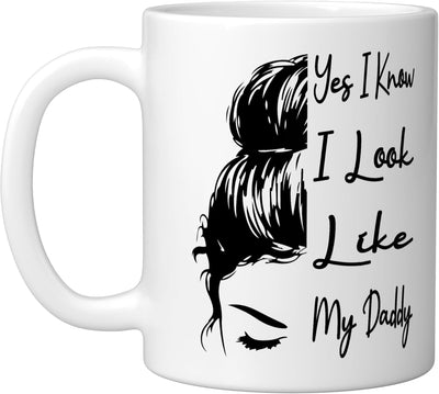 Taza cerámica para padre día con pelo desordenado estilo funny messy bun