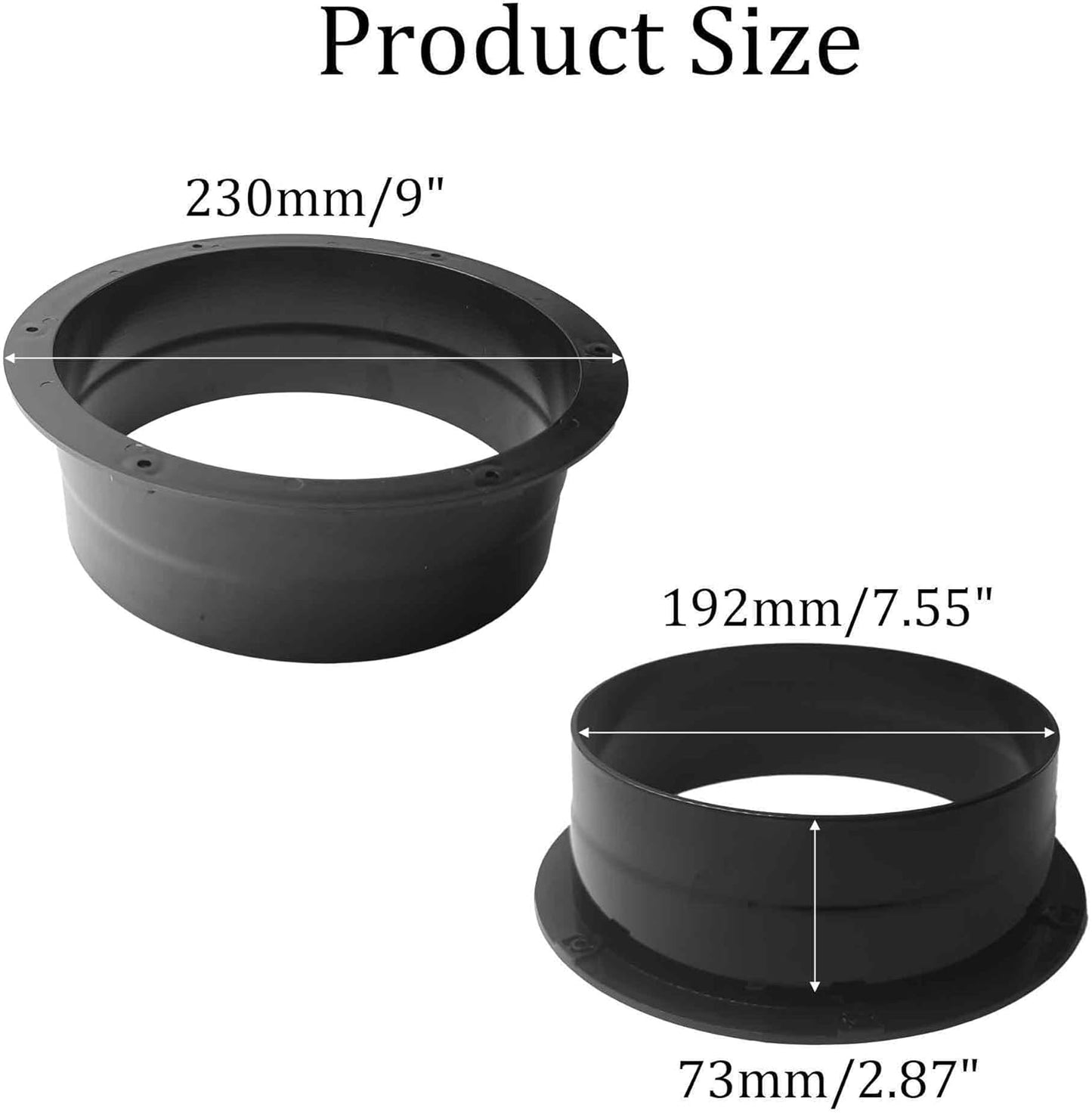 Brida conducto 8pulg ABS negro abrazadera HVAC
