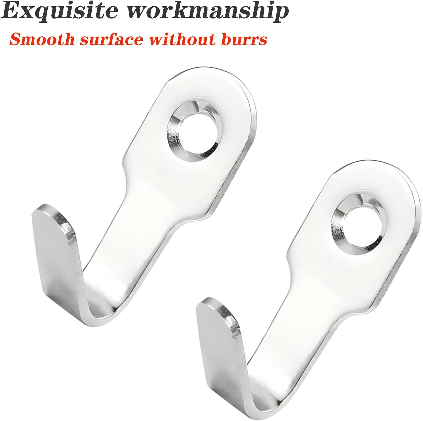 10 Ganchos Acero Inox Forma J para Pared