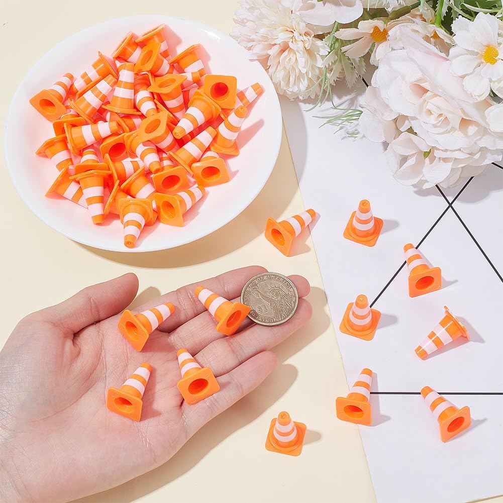 50 Mini Conos Seguridad Plástico ABS Naranja
