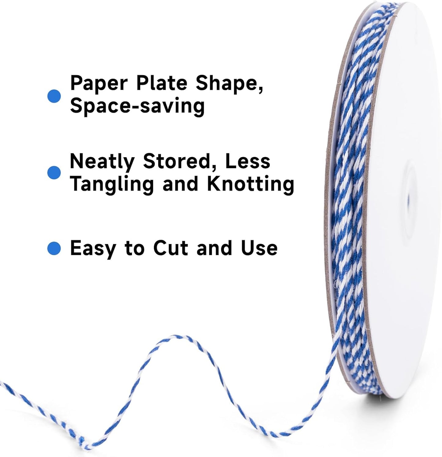 Cuerda cocina 328ft 2mm azul blanco uso pesado regalos macramé