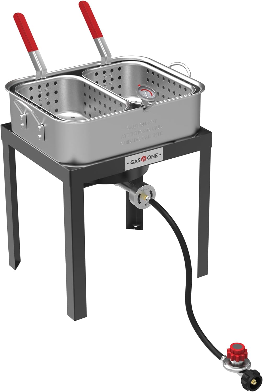 Freidora doble 18qt aluminio resistente quemador hierro fundido