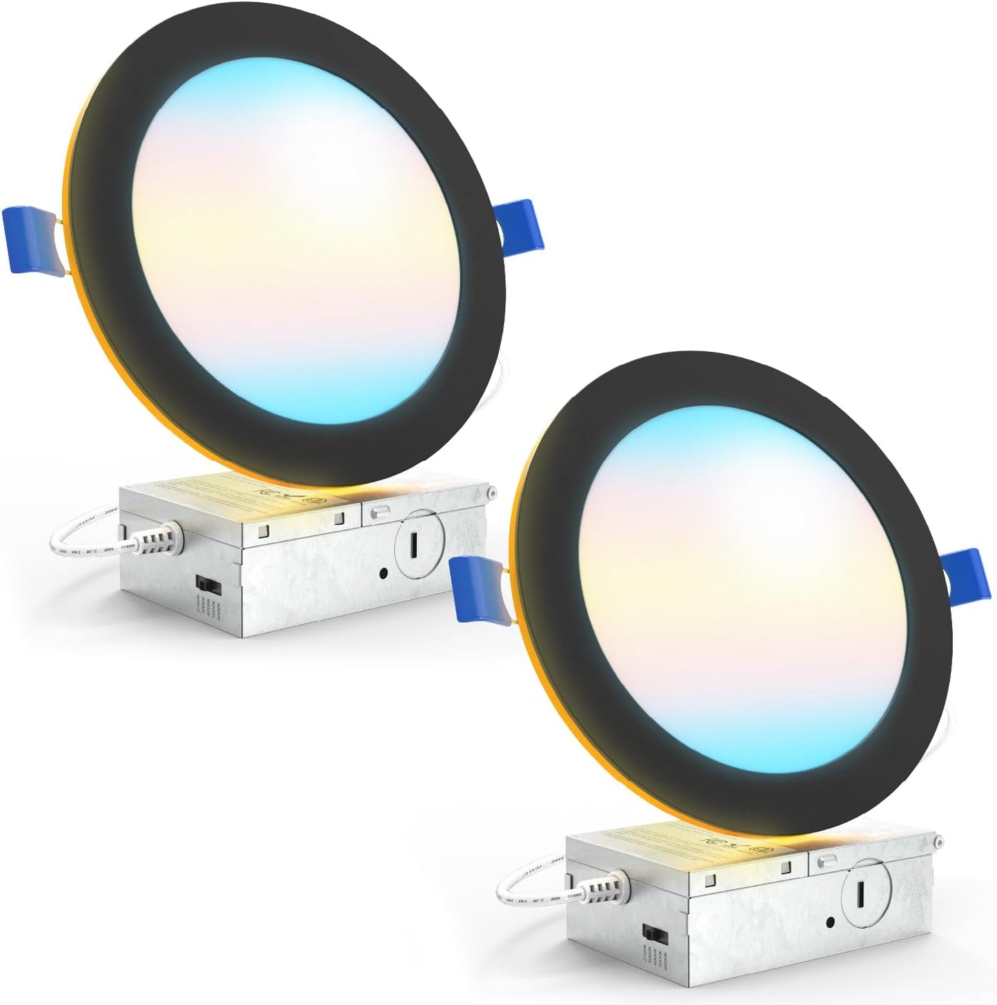 Luces empotrables LED negras 6pulg 1500lm CCT seleccionable