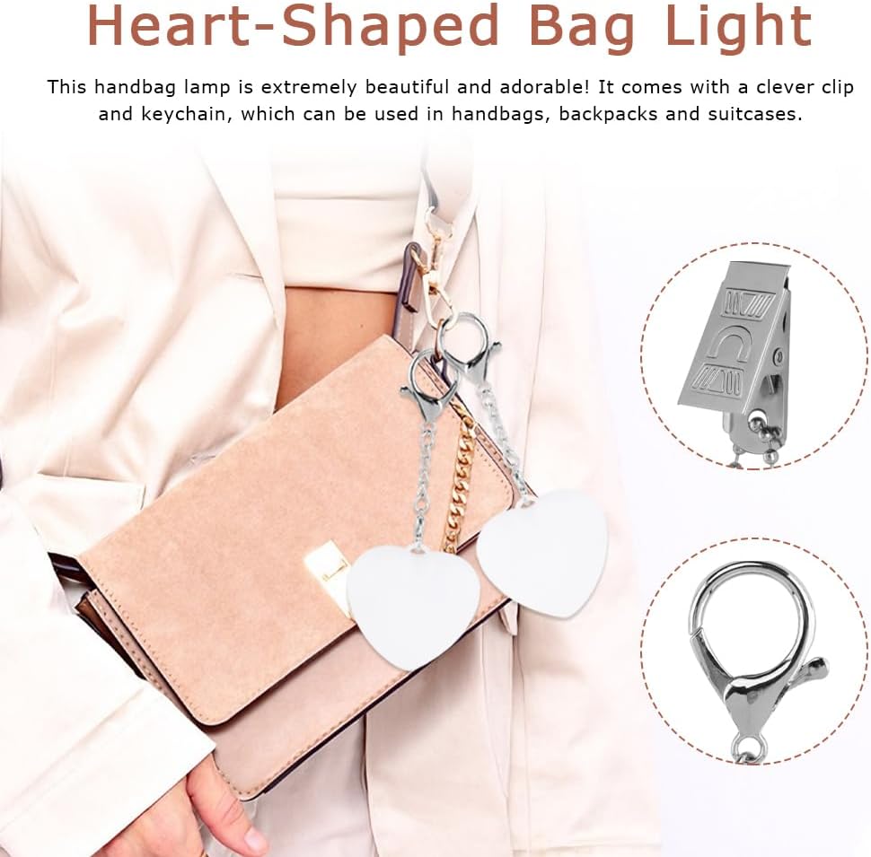 Luz LED corazón recargable para bolso mujer regalo