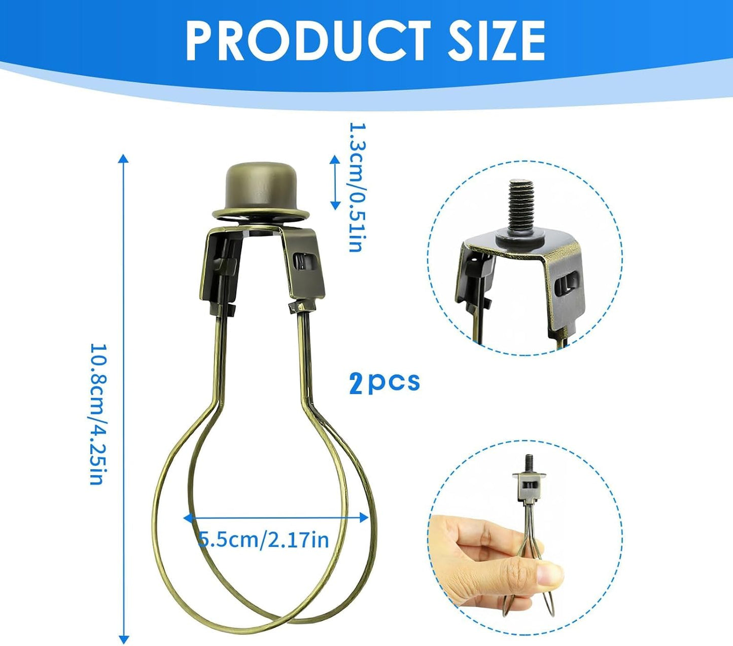 Pack 2 Adaptadores Clip Bombilla Pantalla Lámpara Alta Resistencia