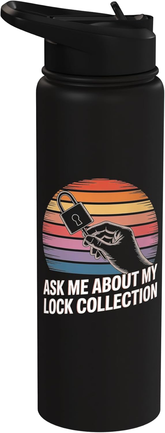 Bottella de agua aislada de acero inoxidable con diseño de cerradura