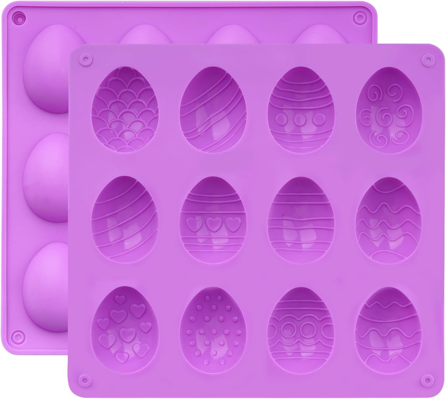 2 Moldes Silicona Chocolate 12 Cavidades Forma Huevo Pascua