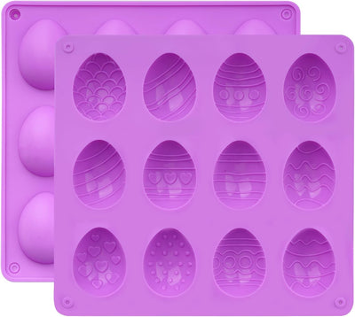2 Moldes Silicona Chocolate 12 Cavidades Forma Huevo Pascua