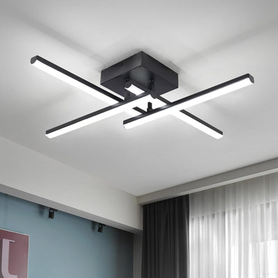 Lámpara techo LED Sputnik negra 24W 6500K luz fría