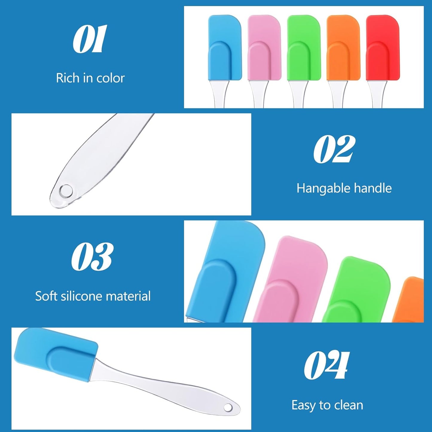 Set 6 espátulas silicona antiadherentes para hornear