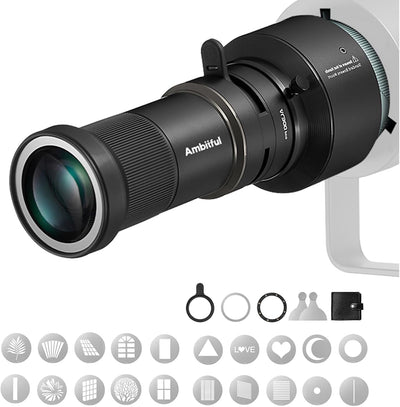 Snoot óptico 36° con 20 Gobos para proyector COB Godox