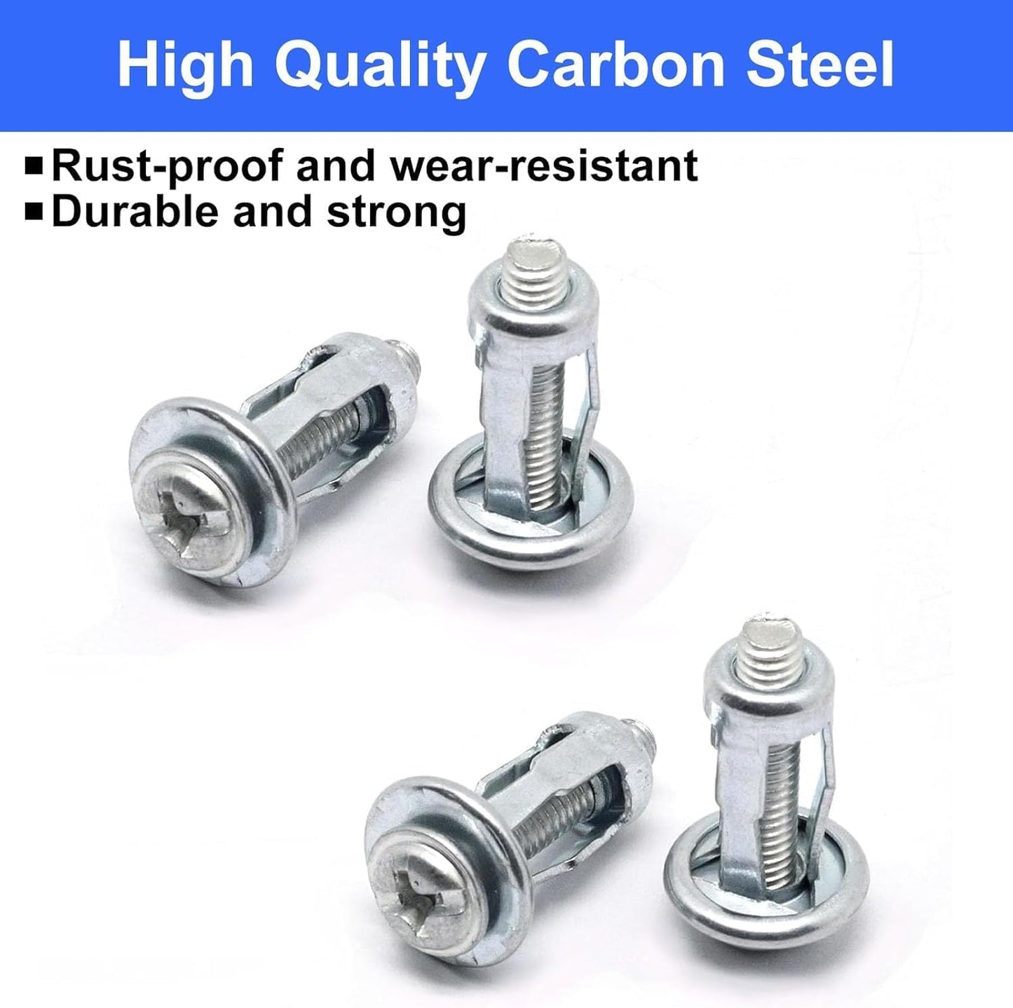 30 Anclajes Pared Huecos M4 x 4/5pulg Resistentes