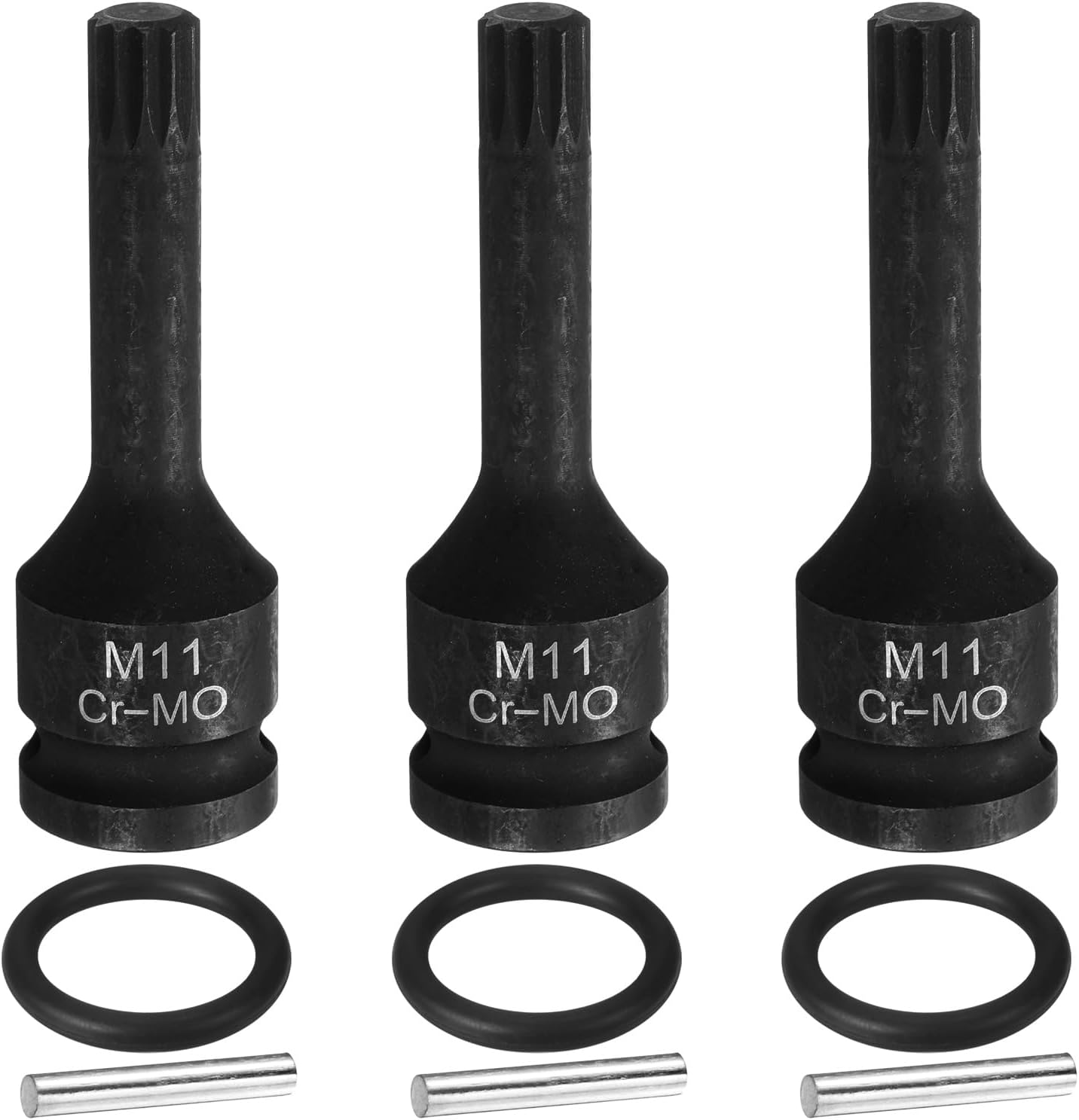 3 Pzas llave impacto acero CR-MO 0.433pulgada M11