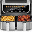 Freidora de aire doble cesta 9.5 galones 1700 W con control de temperatura