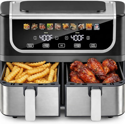Freidora de aire doble cesta 9.5 galones 1700 W con control de temperatura
